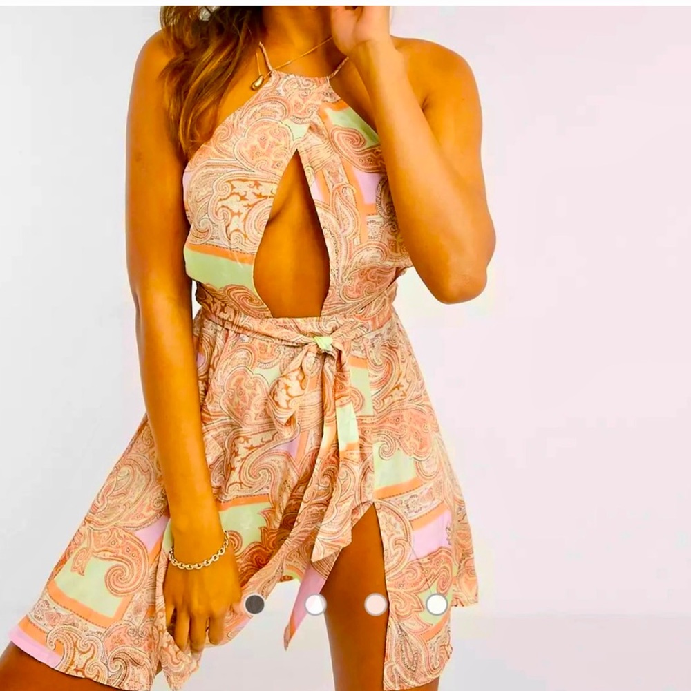 Wrap around open back dress so summery beautiful